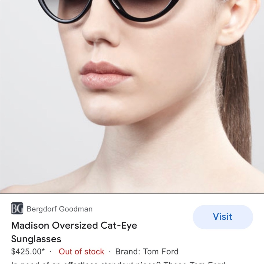 Tom ford madison oversized cat eye sunglasses - Picture 2 of 11